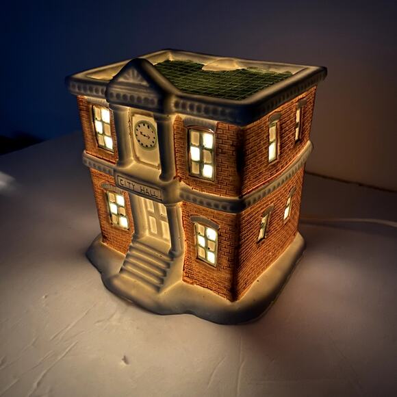 Victorian Village Collectibles Hand Painted Porcelain City Hall - Picture 10 of 11